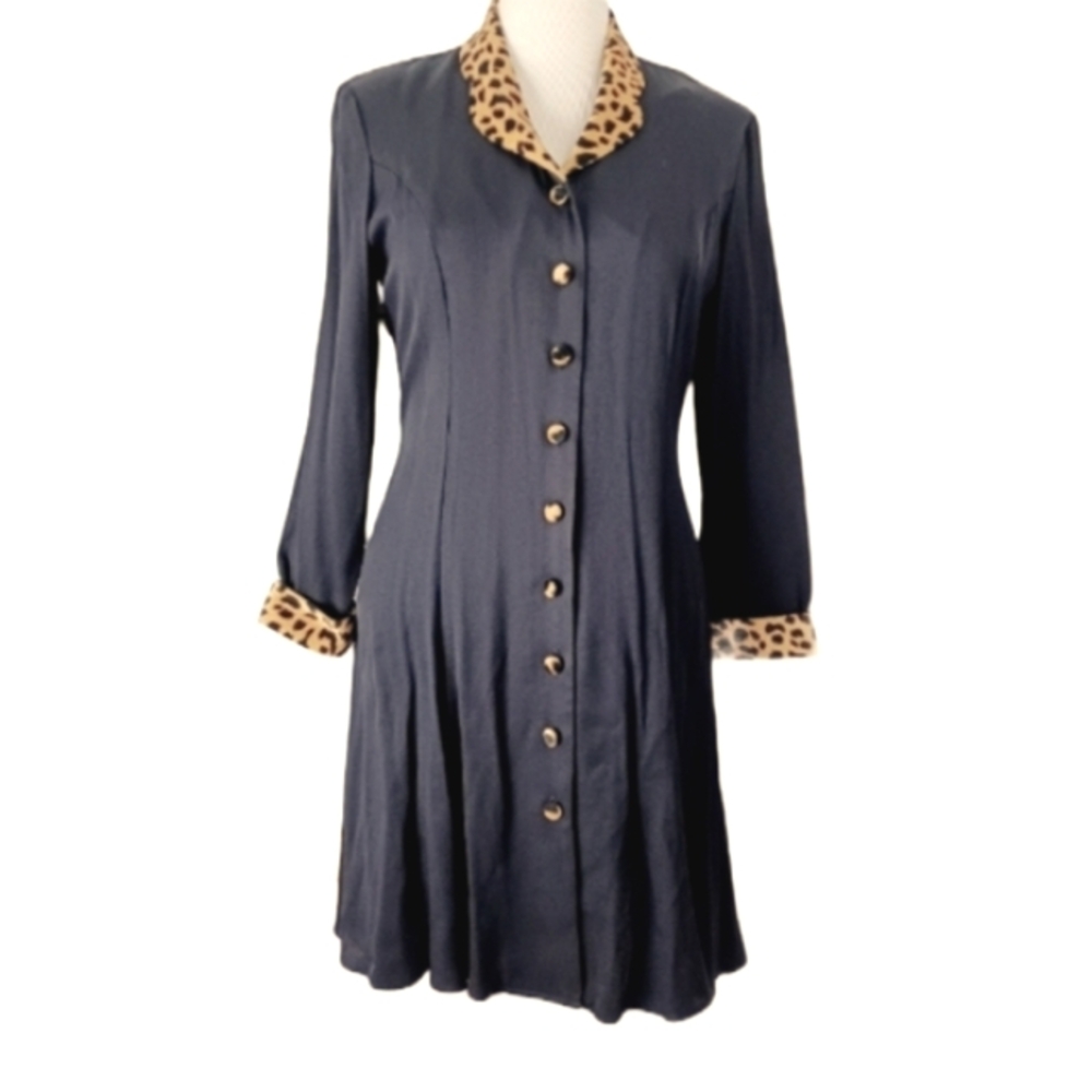 VINTAGE JEFFREY AND DARA BUTTON DOWN FIT AND FLARE DRESS SIZE 12